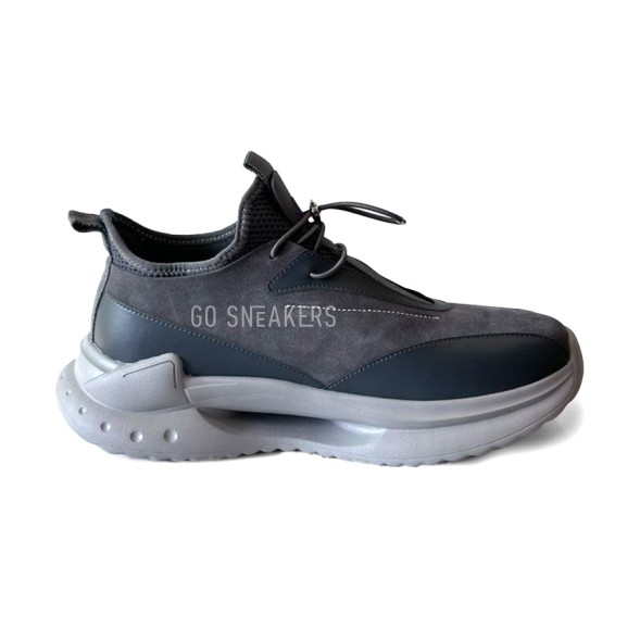 Мужские кроссовки Moncler Sneakers Suede/Leather Grey