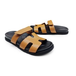 Hermes Flip-flops Leather Brown/Black