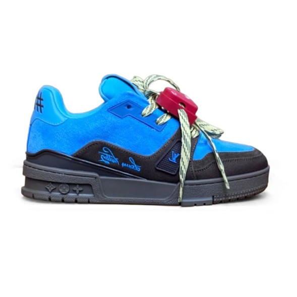 Женские кроссовки Louis Vuitton Trainer Maxi Skateboard Shoes Low-Top Blue