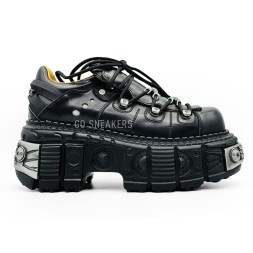 New Rock Black Leather Women