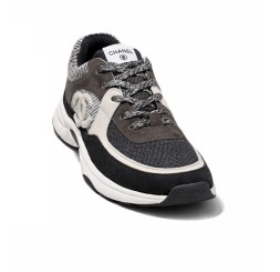 Chanel Tweed Sneakers Grey/Brown/Black