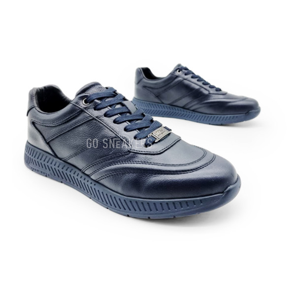 Унисекс кроссовки Hugo Boss Leather Black/Navy