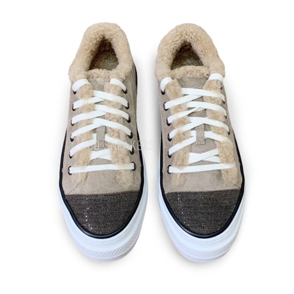 Женские зимние кеды Brunello Cucinelli Winter Sneakers Beige