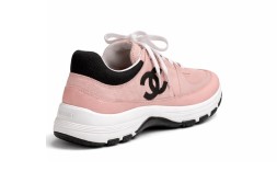 Chanel Metiers D'art Laminated and Suede Calfskin Sneakers Coral