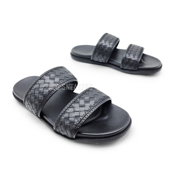 Мужские шлепки Bottega Veneta Flip-flops Black
