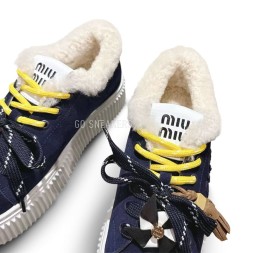 Miu Miu Winter Sneakers Platform Suede Navy