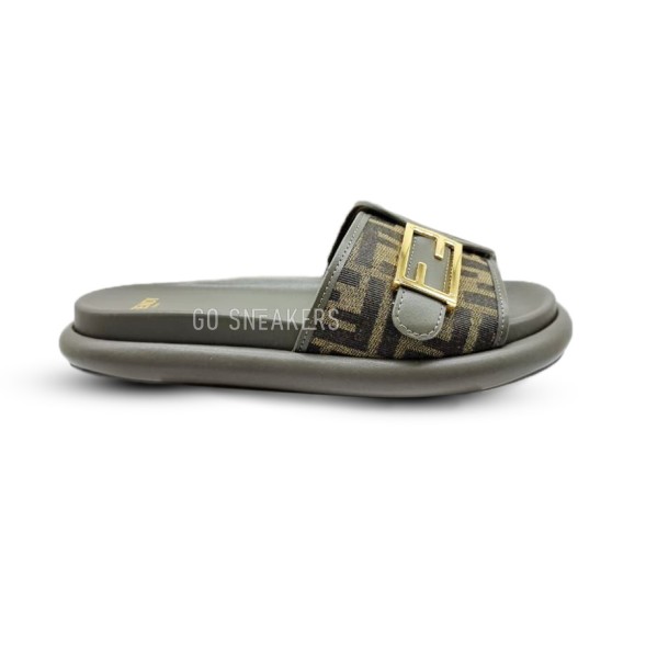 Женские шлепки Fendi Flip-flops Olive