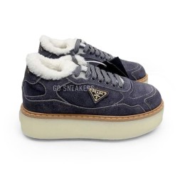 Prada Platform Suede Winter Dark Grey