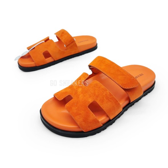Унисекс сандалии Hermes Flip-flops Chypre Unisex Orange Suede