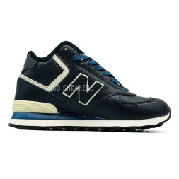 New Balance 574 High Leather Winter Black Blue Unisex