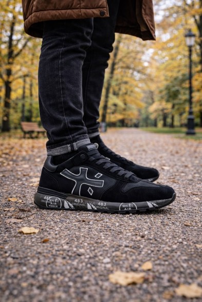 Мужские кроссовки Premiata 483 Suede Black