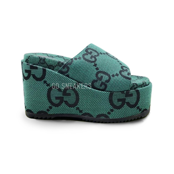 Женские шлепки Gucci Platform Flip-flops Green