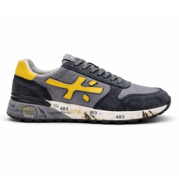 Premiata Textile/Suede Grey/Yellow Logo