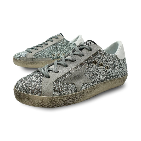 Женские кроссовки Golden Goose Superstar Glitter Grey
