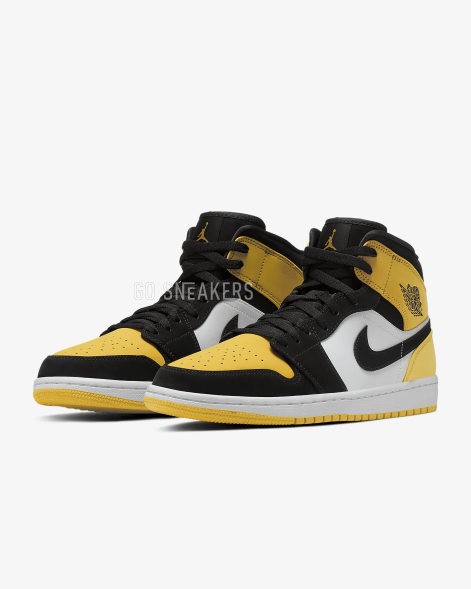 Унисекс кроссовки Nike Air Jordan 1 Mid Yellow Toe Black
